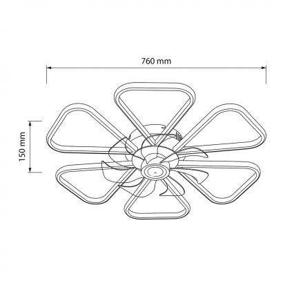 Brilagi - LED-dimmbarer Deckenventilator, 38W/230V, 3000–6500K, Ø 76 cm, Weiß + Fernbedienung