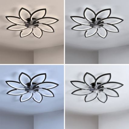 Brilagi - Dimmbarer LED-Deckenventilator LED/43 W/230 V 3000–6500 K Ø 90 cm schwarz + Fernbedienung