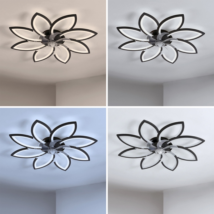 Brilagi - Dimmbarer LED-Deckenventilator LED/43 W/230 V 3000–6500 K Ø 90 cm schwarz + Fernbedienung