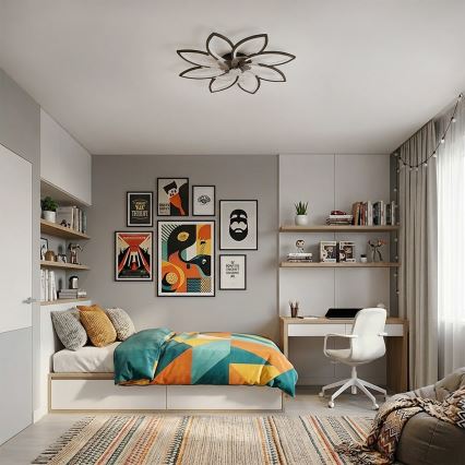Brilagi - Dimmbarer LED-Deckenventilator LED/43 W/230 V 3000–6500 K Ø 90 cm schwarz + Fernbedienung