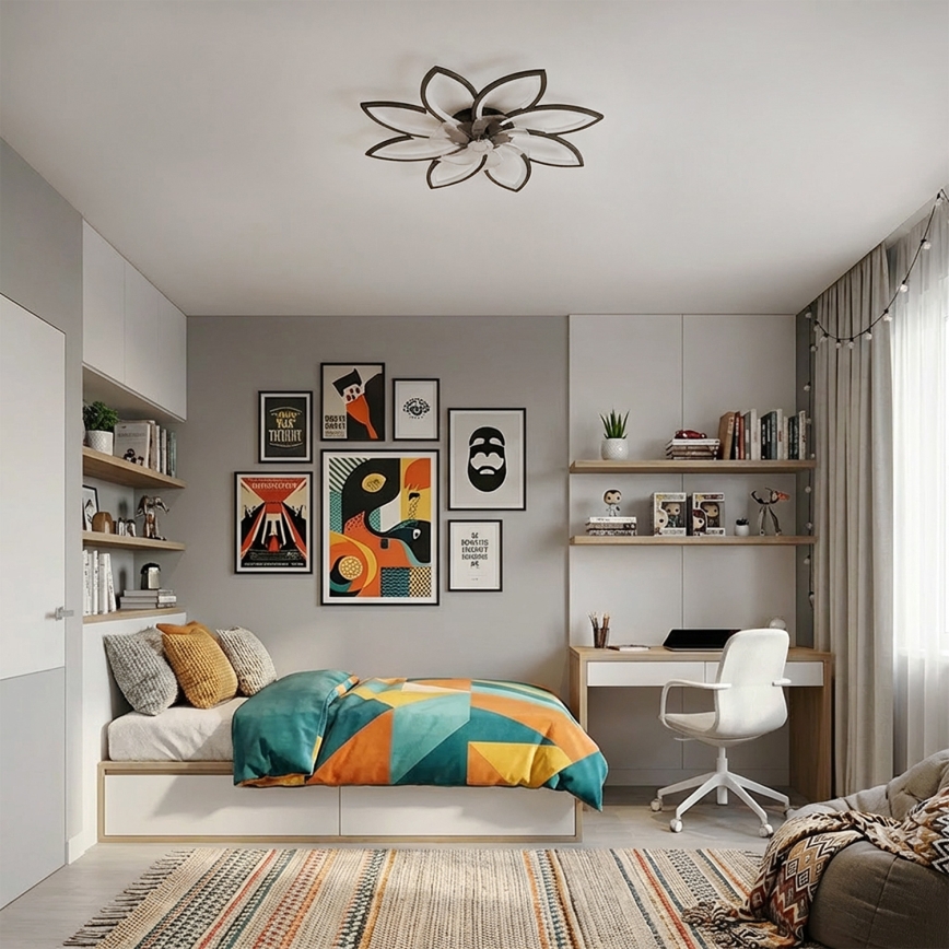 Brilagi - Dimmbarer LED-Deckenventilator LED/43 W/230 V 3000–6500 K Ø 90 cm schwarz + Fernbedienung