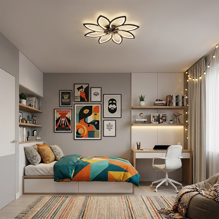 Brilagi - Dimmbarer LED-Deckenventilator LED/43 W/230 V 3000–6500 K Ø 90 cm schwarz + Fernbedienung