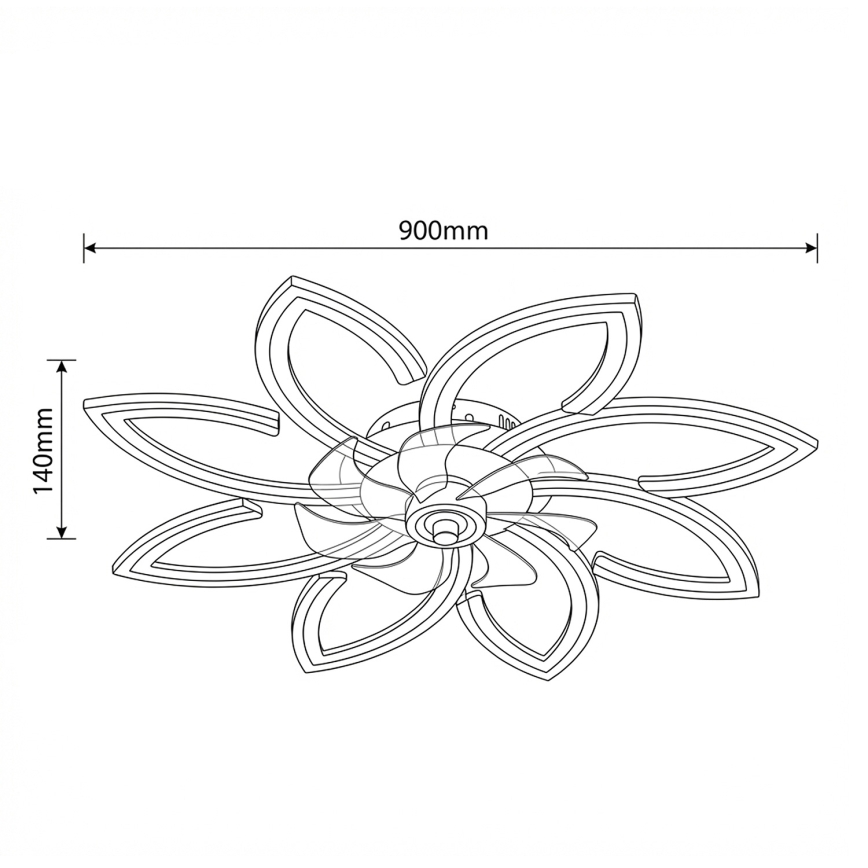 Brilagi - Dimmbarer LED-Deckenventilator LED/43 W/230 V 3000–6500 K Ø 90 cm schwarz + Fernbedienung