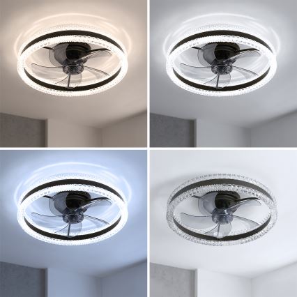 Brilagi - LED-dimmbarer Deckenventilator LED/62W/230V 3000-6500K Ø 50 cm schwarz + Fernbedienung