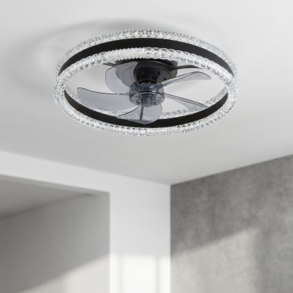 Brilagi - LED-dimmbarer Deckenventilator LED/62W/230V 3000-6500K Ø 50 cm schwarz + Fernbedienung