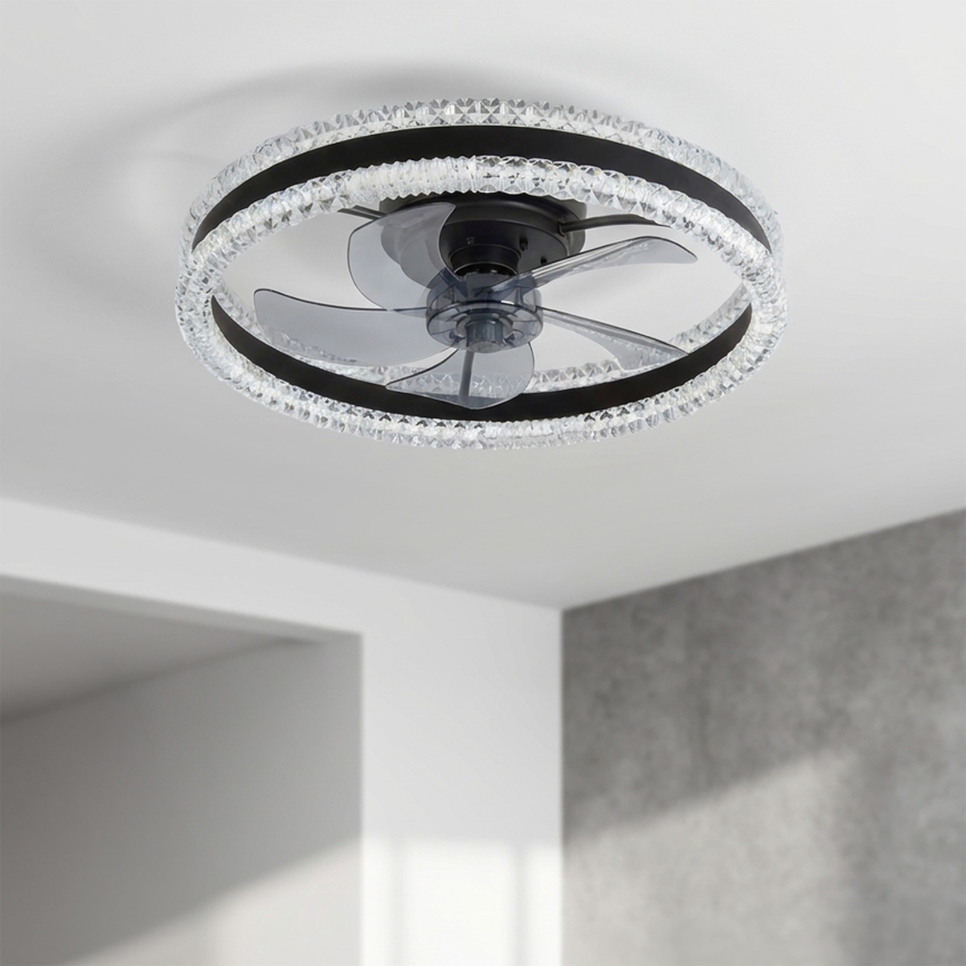 Brilagi - LED-dimmbarer Deckenventilator LED/62W/230V 3000-6500K Ø 50 cm schwarz + Fernbedienung