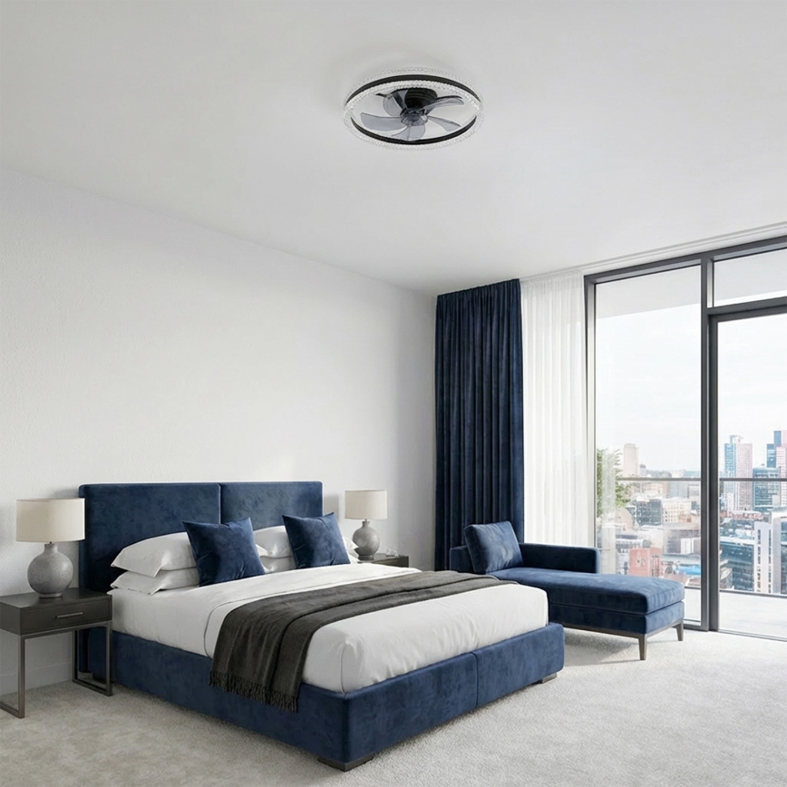 Brilagi - LED-dimmbarer Deckenventilator LED/62W/230V 3000-6500K Ø 50 cm schwarz + Fernbedienung
