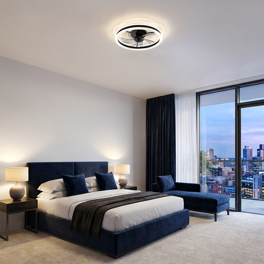 Brilagi - LED-dimmbarer Deckenventilator LED/62W/230V 3000-6500K Ø 50 cm schwarz + Fernbedienung