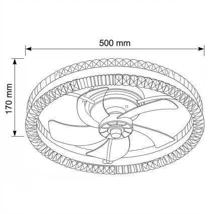 Brilagi - LED-dimmbarer Deckenventilator LED/62W/230V 3000-6500K Ø 50 cm schwarz + Fernbedienung