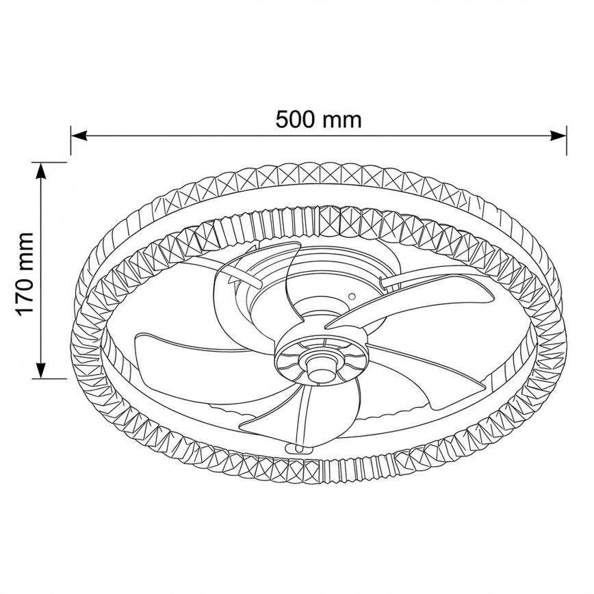 Brilagi - LED-dimmbarer Deckenventilator LED/62W/230V 3000-6500K Ø 50 cm schwarz + Fernbedienung