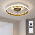 BRILAGI - LED-dimmbarer Deckenventilator LED/66W/230V 3000-6500K Ø 55 cm weiß/gold + Fernbedienung