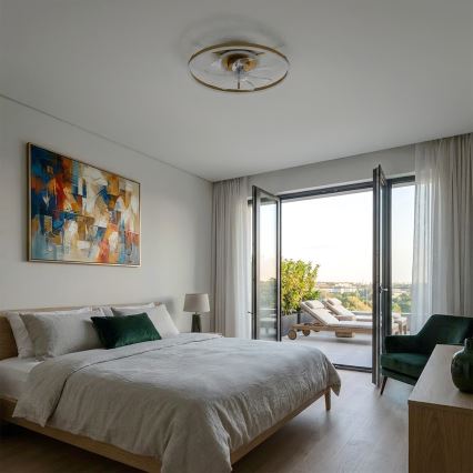 Brilagi - Dimmbarer LED-Deckenventilator LED/66W/230V 55 cm weiß/gold + Fernbedienung