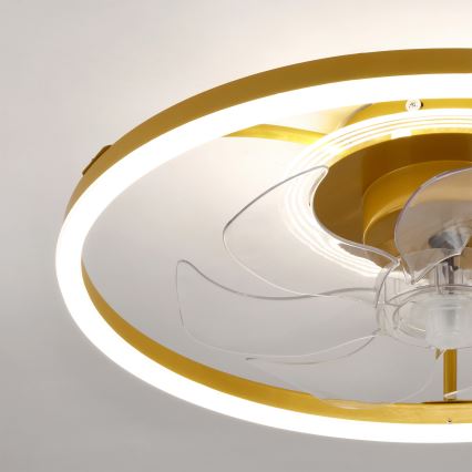 Brilagi - Dimmbarer LED-Deckenventilator LED/66W/230V 55 cm weiß/gold + Fernbedienung
