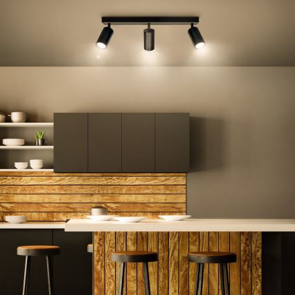 Brilagi - LED RGBW dimmbarer Deckenspot SELE 3xGU10/4,8W/230V 3000K schwarz + Fernbedienung