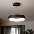 Brilagi - LED dimmbarer Kronleuchter an Seil FALCON LED/80W/230V 3000-6500K Ø 60 cm schwarz + Fernbedienung