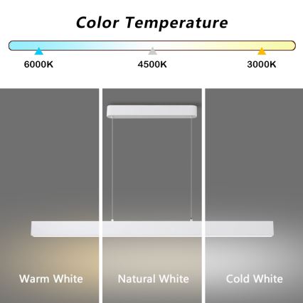 Brilagi - LED Dimmbarer Hängeleuchte SLEEKLINE SMART LED/40W/230V 3000-6000K Wi-Fi Tuya Weiß + Fernbedienung