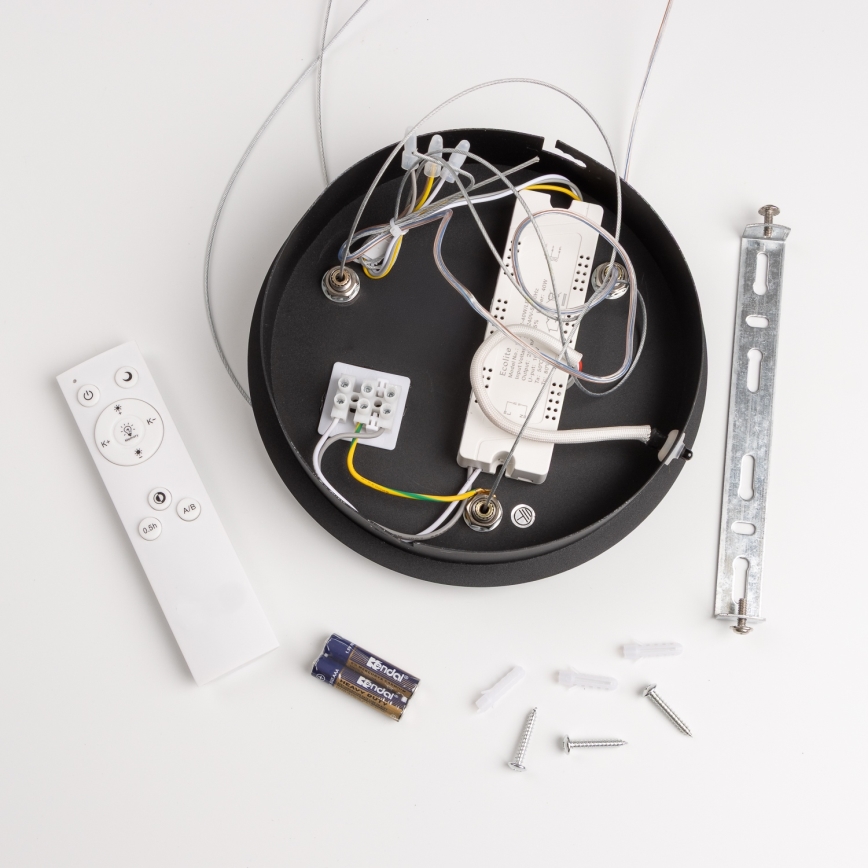 Brilagi - LED dimmbarer Kronleuchter an Seil FALCON LED/80W/230V 3000-6500K Ø 60 cm schwarz + Fernbedienung