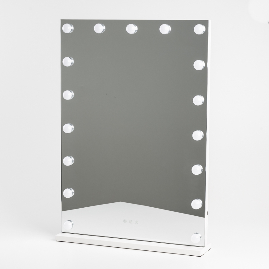BRILAGI - LED dimmbarer Make-up-Spiegel HOLLYWOOD LED/15W/230V CCT + 2x USB 55x77 cm weiß