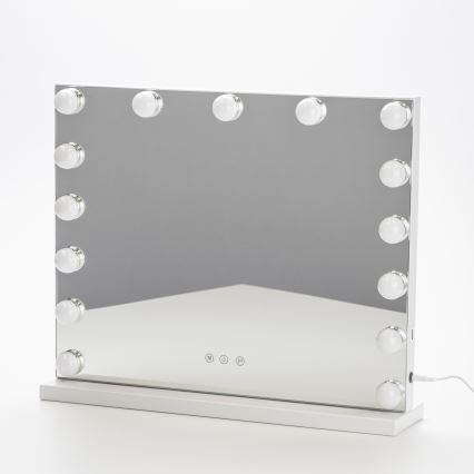 BRILAGI - LED-dimmbarer Make-up-Spiegel HOLLYWOOD LED/15W/230V CCT + USB weiß