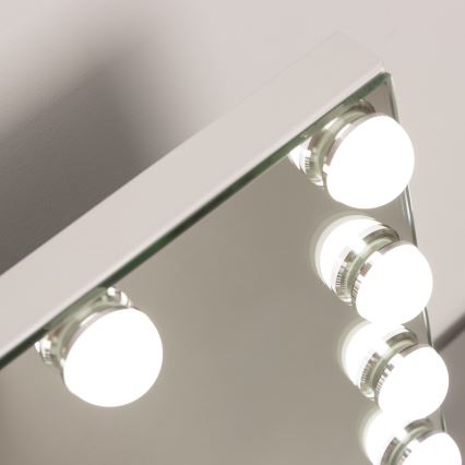 BRILAGI - LED-dimmbarer Make-up-Spiegel HOLLYWOOD LED/15W/230V CCT + USB weiß