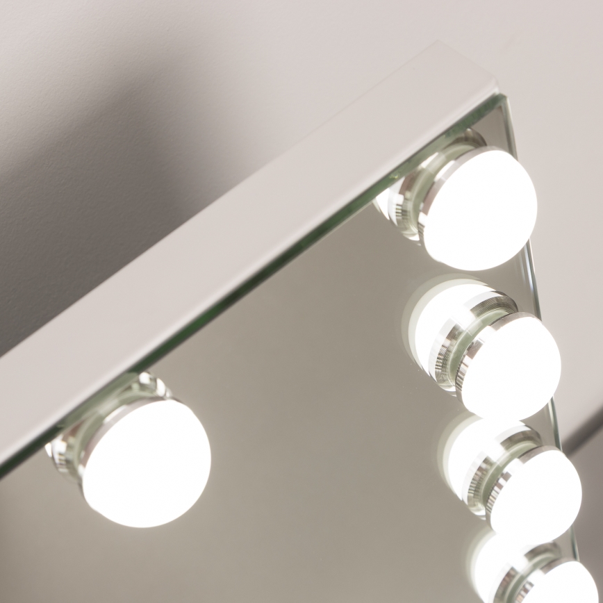BRILAGI - LED-dimmbarer Make-up-Spiegel HOLLYWOOD LED/15W/230V CCT + USB weiß