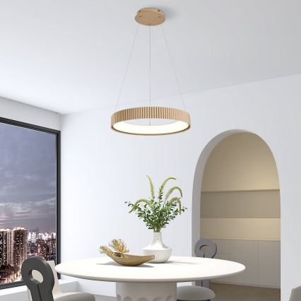 Brilagi - LED-dimmbare Pendelleuchte an Kabel FALCON MODERN LED/30W/230V 3000-6500K 40 cm beige + Fernbedienung