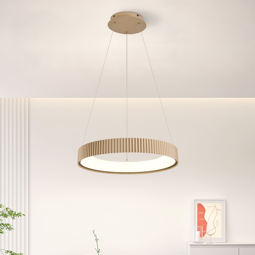 Brilagi - LED-dimmbare Pendelleuchte an Kabel FALCON MODERN LED/30W/230V 3000-6500K 40 cm beige + Fernbedienung