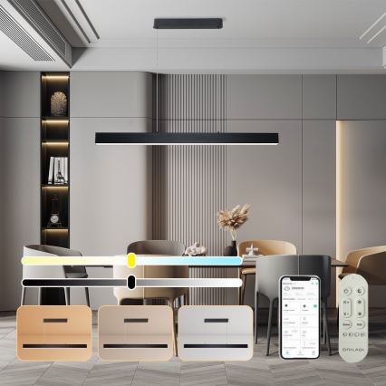 Brilagi - LED dimmbare Hängeleuchte an Kabel SLEEKLINE SMART LED/40W/230V 3000-6000K Wi-Fi Tuya schwarz + Fernbedienung