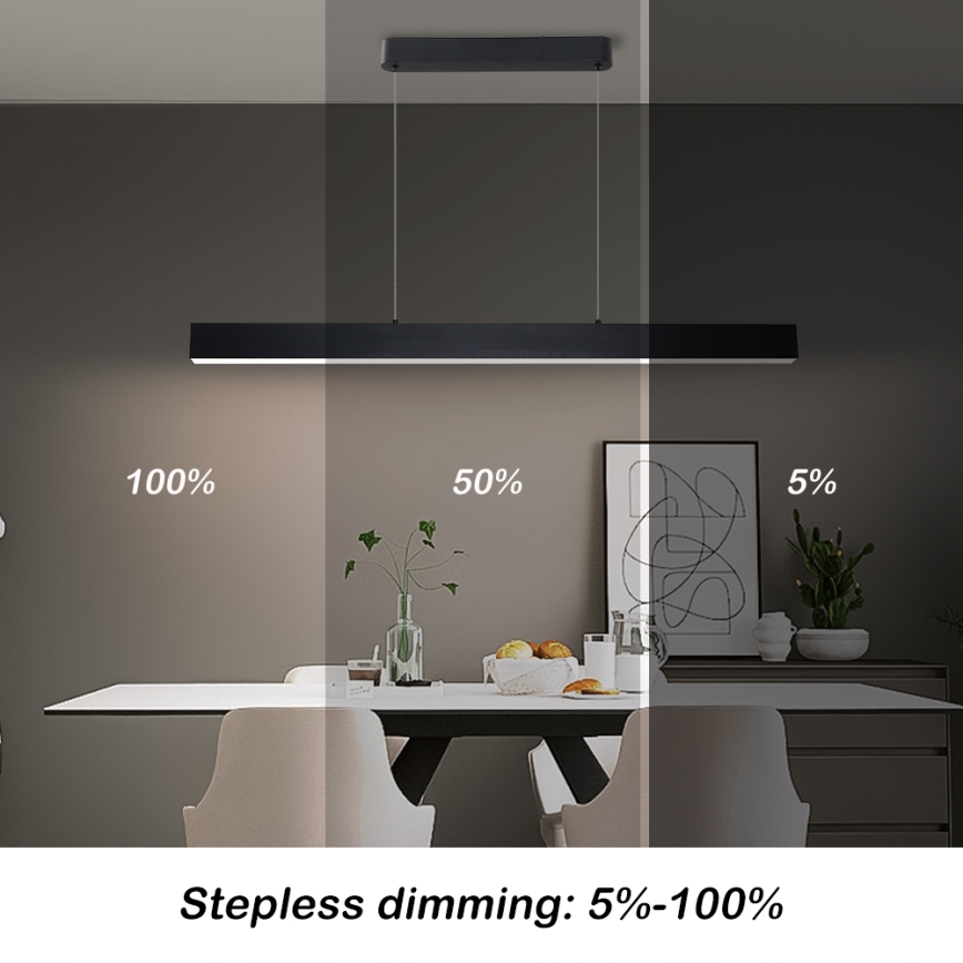 Brilagi - LED dimmbare Hängeleuchte an Kabel SLEEKLINE SMART LED/40W/230V 3000-6000K Wi-Fi Tuya schwarz + Fernbedienung