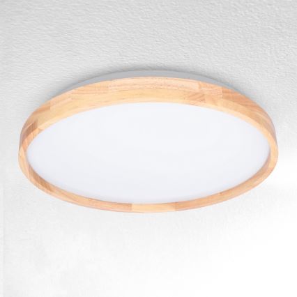 Brilagi - LED dimmbares Deckenleuchte ALSON LED/48W/230V 3000-6500K Eiche Ø 39,5 cm + Fernbedienung