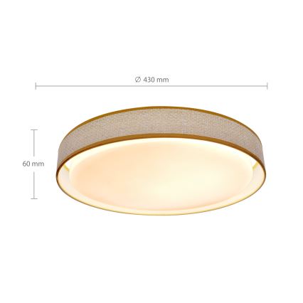 Brilagi - LED dimmbares Deckenleuchte KIANIA LED/48W/230V 3000-6500K Ø 43 cm + Fernbedienung
