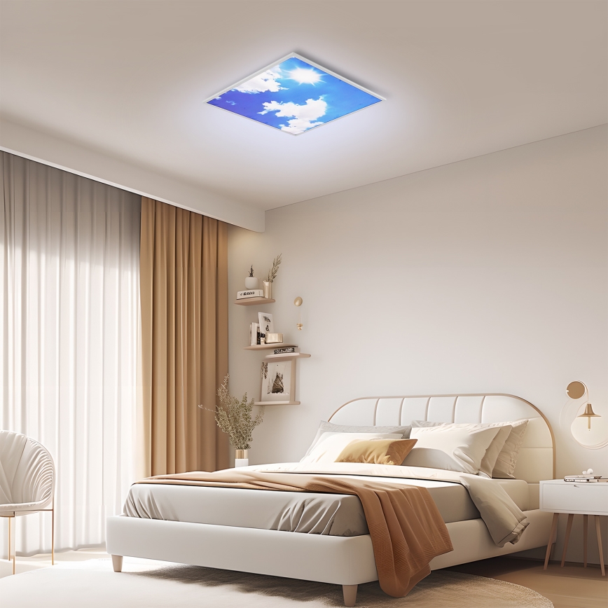 Brilagi - Dimmbare LED-Deckenleuchte SLIMFRAME LED/58W/230V 60x60 cm 3000-6000K silber/blau + Fernbedienung