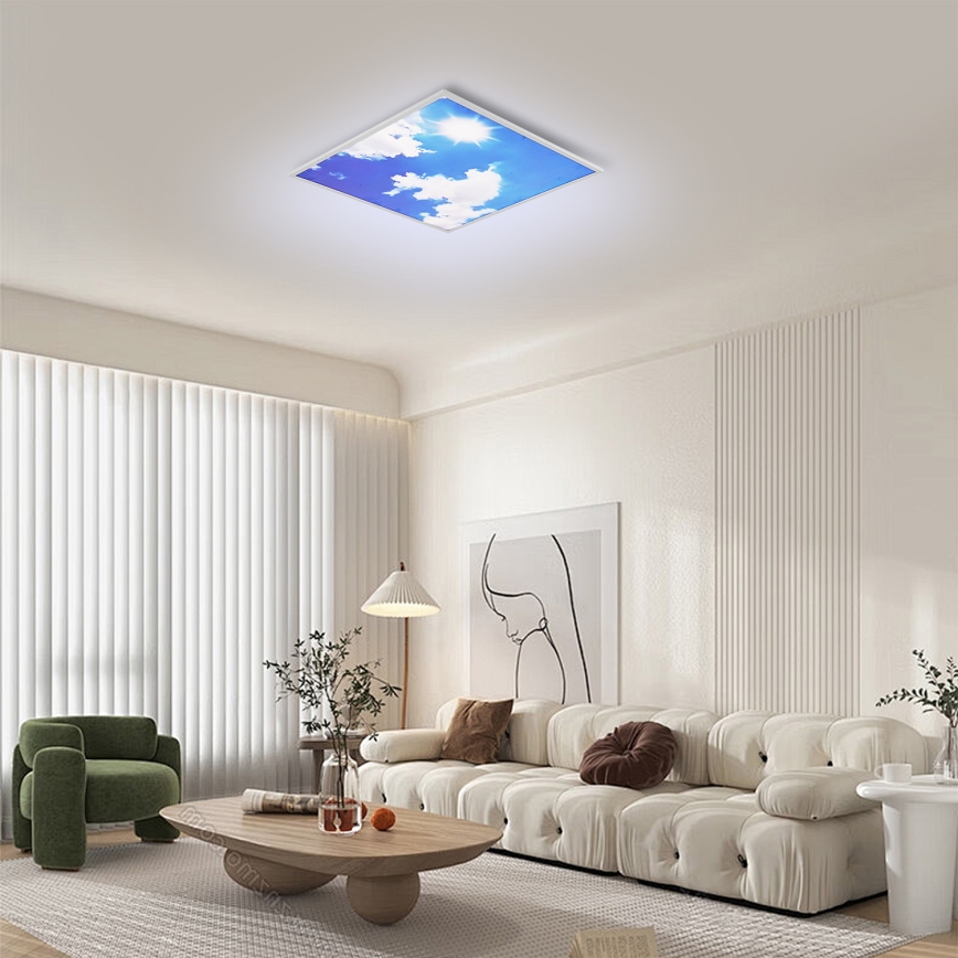 Brilagi - Dimmbare LED-Deckenleuchte SLIMFRAME LED/58W/230V 60x60 cm 3000-6000K silber/blau + Fernbedienung