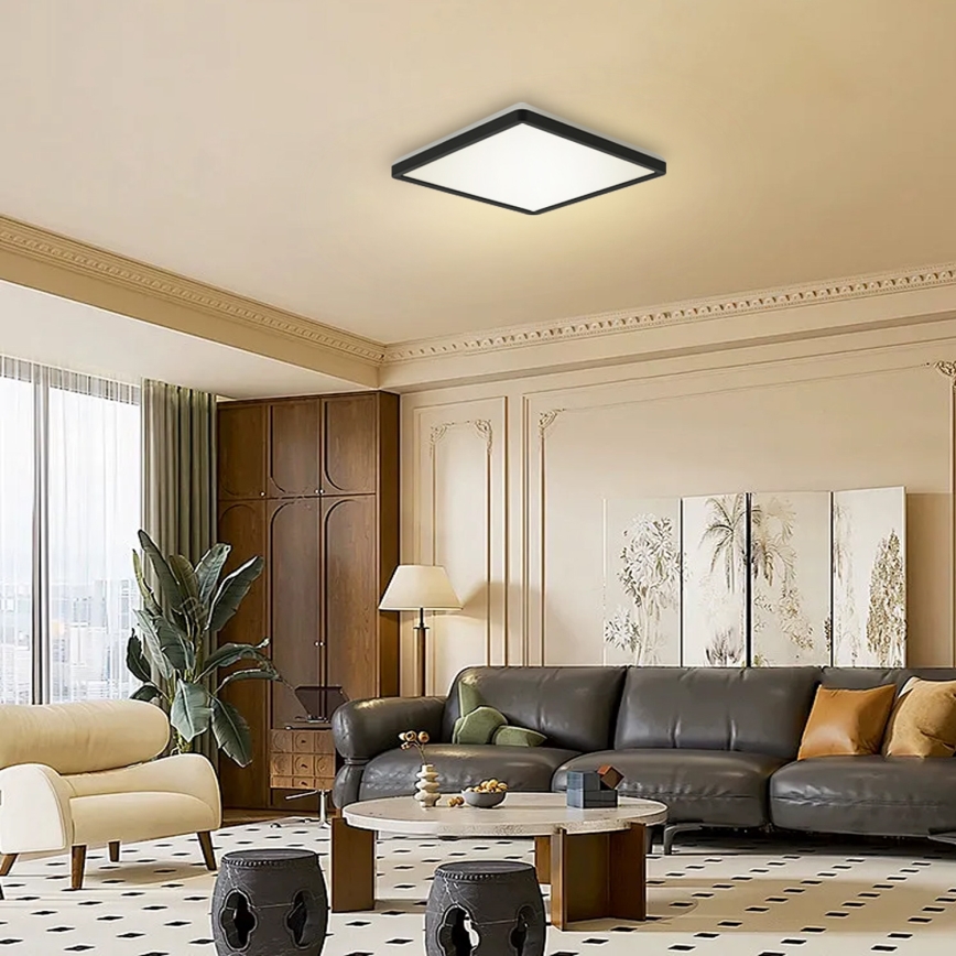 Brilagi - LED-Dimmleuchte mit Bewegungs- und Dämmerungssensor ULTRA SLIM LED/18W/230V 30x30 cm + Fernbedienung