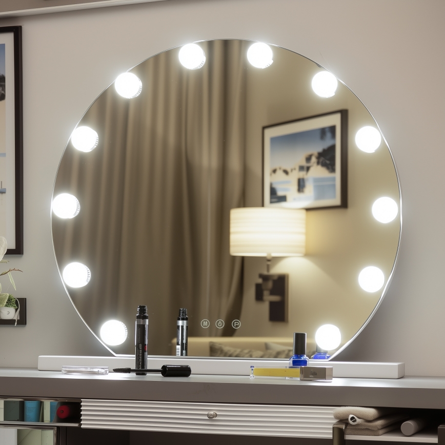 Brilagi - LED dimmbares Make-up-Spiegel HOLLYWOOD LED/12W/230V 3000/4000/6500K