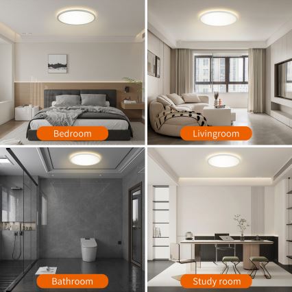 Brilagi - LED-Dimmleuchte mit Bewegungs- und Dämmerungssensor ULTRA SLIM LED/18W/230V Ø 30 cm + Fernbedienung