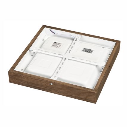 Brilagi - LED dimmbares Badezimmer-Deckenleuchte WOODY FRAME LED/24W/230V Eiche Nussbaum 30x30 cm 3000-6000K IP44 + Fernbedienung