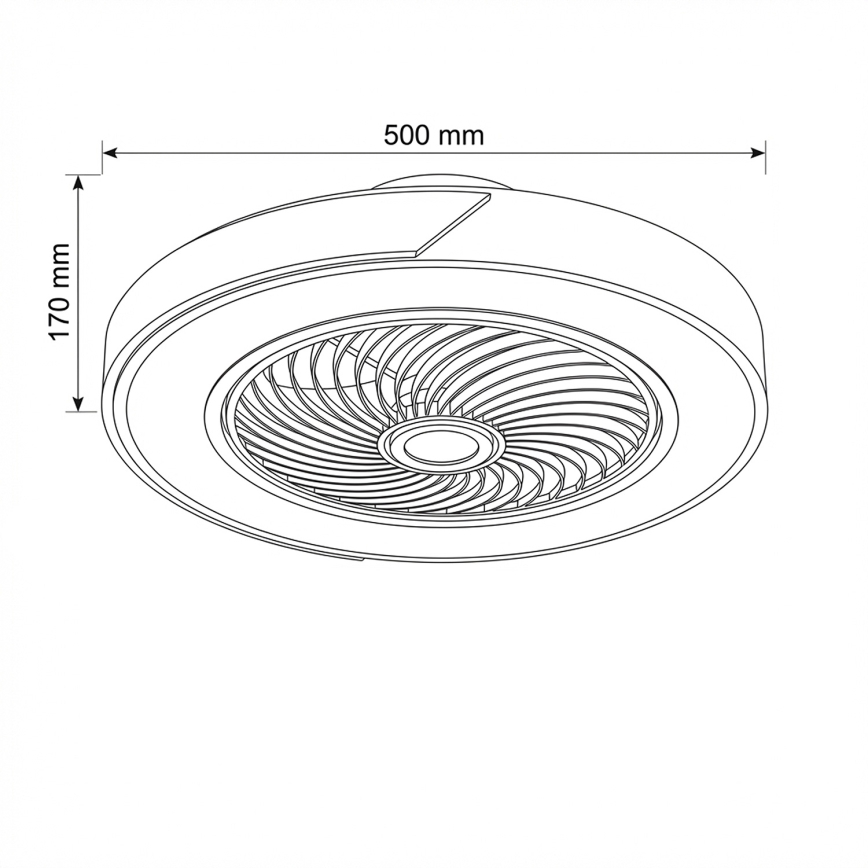 Brilagi - LED-dimmbare Deckenleuchte mit Ventilator LED/38W/230V 3000-6500K Ø 50 cm blau/Eiche + Fernbedienung