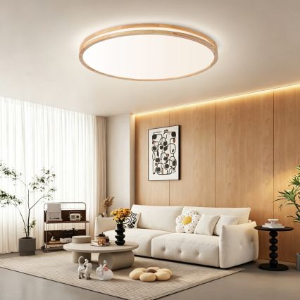 BRILAGI - Dimmbare LED-Deckenleuchte MOLINA LED/128W/230V 3000-6000K Eiche Ø 100 cm + Fernbedienung