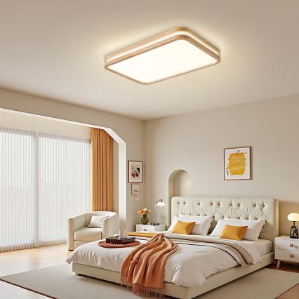BRILAGI - LED-dimmbare Deckenleuchte MOLINA SQUARE LED/54W/230V 3000-6000K Eiche 60x40 cm + Fernbedienung