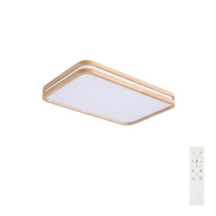 BRILAGI - LED-dimmbare Deckenleuchte MOLINA SQUARE LED/54W/230V 3000-6000K Eiche 60x40 cm + Fernbedienung