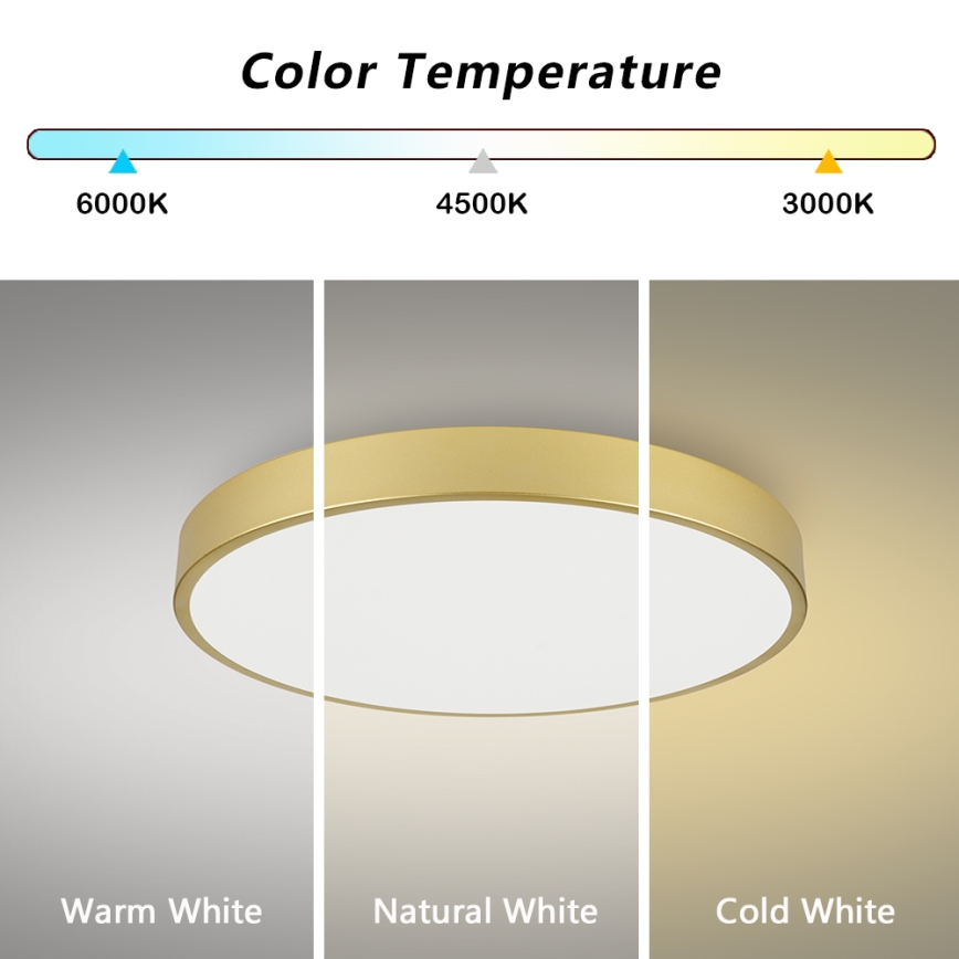 Brilagi - Dimmbare LED-Deckenleuchte POOL SMART LED/100W/230V 3000-6000K 80 cm goldfarben Wi-Fi Tuya + Fernbedienung