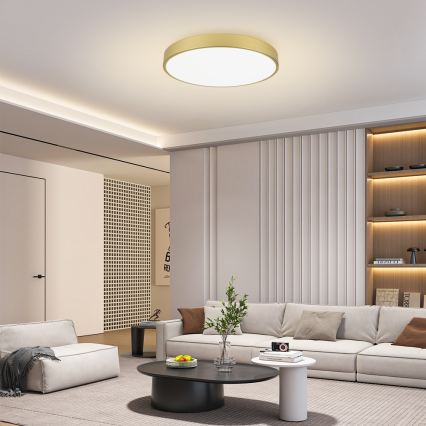 Brilagi - Dimmbare LED-Deckenleuchte POOL SMART LED/100W/230V 3000-6000K 80 cm goldfarben Wi-Fi Tuya + Fernbedienung