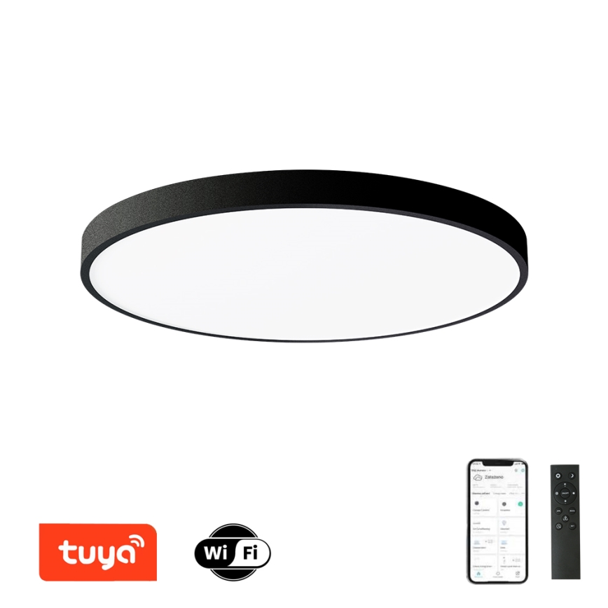 Brilagi - dimmbare LED-Deckenleuchte POOL SMART LED/180W/230V 3000-6000K Ø 120 cm Wi-Fi Tuya schwarz + Fernbedienung