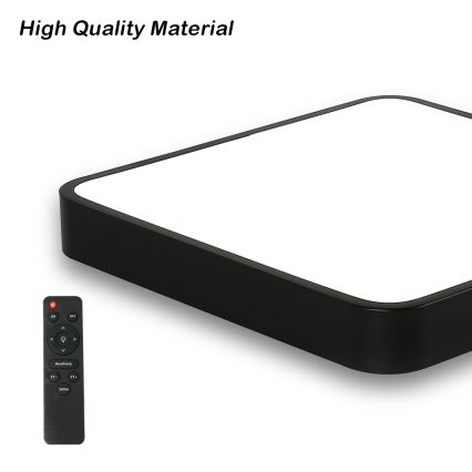Brilagi - LED dimmbares Deckenleuchte POOL SQUARE LED/48W/230V 3000-6000K 50x50 cm schwarz + Fernbedienung