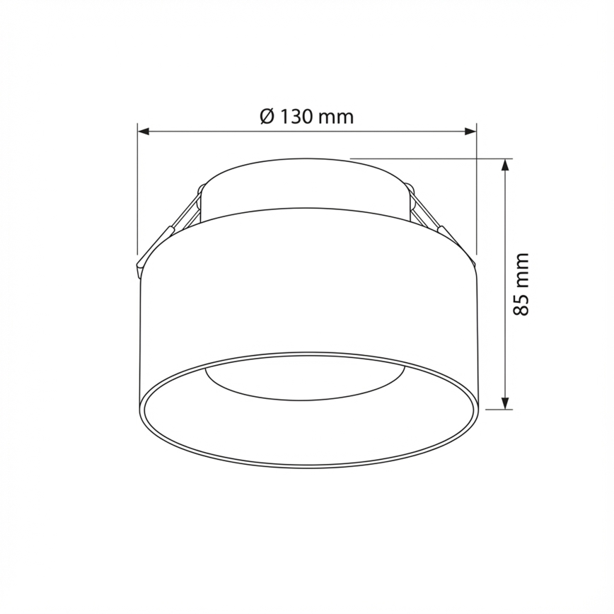 Brilagi - LED Einbauleuchte AURA LUX 1xGX53/30W/230V Ø 13 cm schwarz/rauchfarben