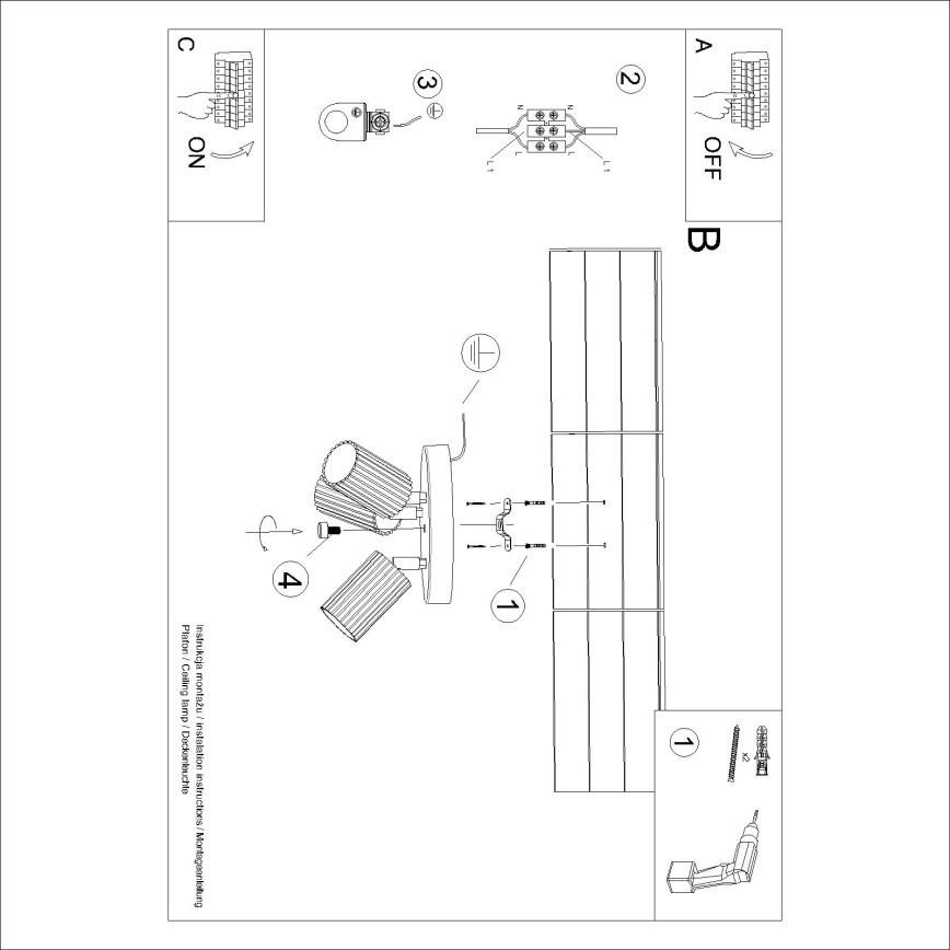 Brilagi - LED-Einbaustrahler CRESTO 3xGU10/10W/230V goldfarben