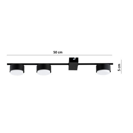 Brilagi - LED-Einbaustrahler MONO 3xGX53/12W/230V schwarz