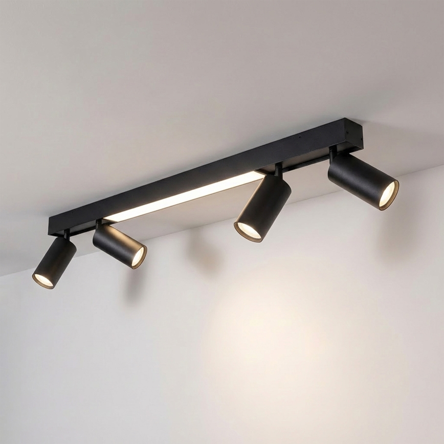 Brilagi - LED-Einbaustrahler SELE 4xGU10/30W/230V + LED/20W schwarz