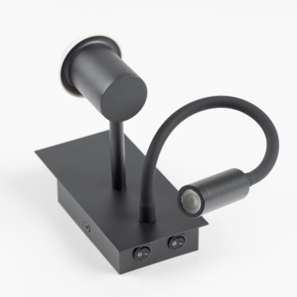 BRILAGI - Flexible LED-Wandleuchte BOBO 1xE27/25W/230V + LED/3W schwarz/rosa